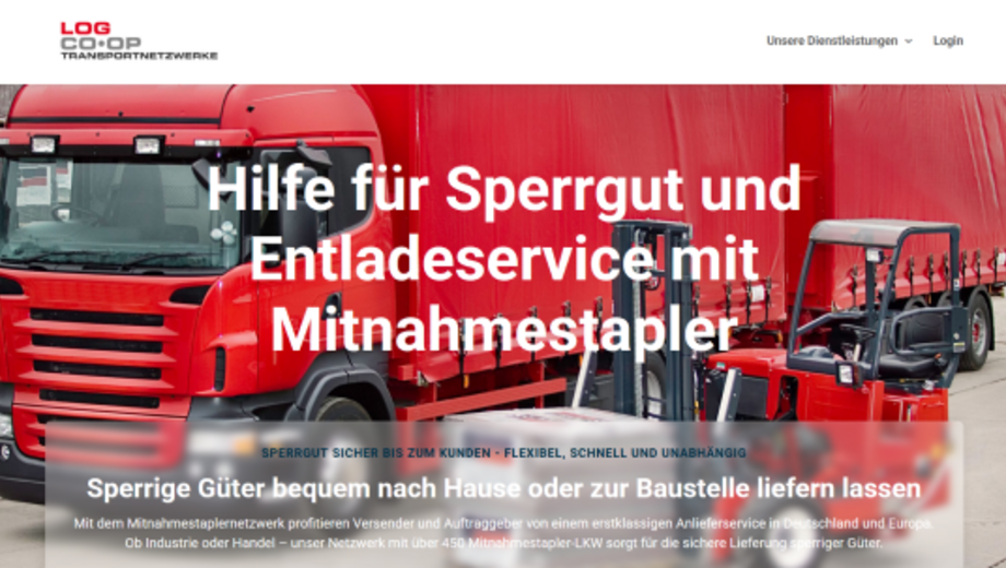 LogCoop startet innovative Buchungsplattform für Mitnahmestapler-Zustellungen