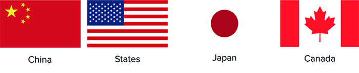 Kernkompetenzen CHINA-USA-JAPAN-KANADA